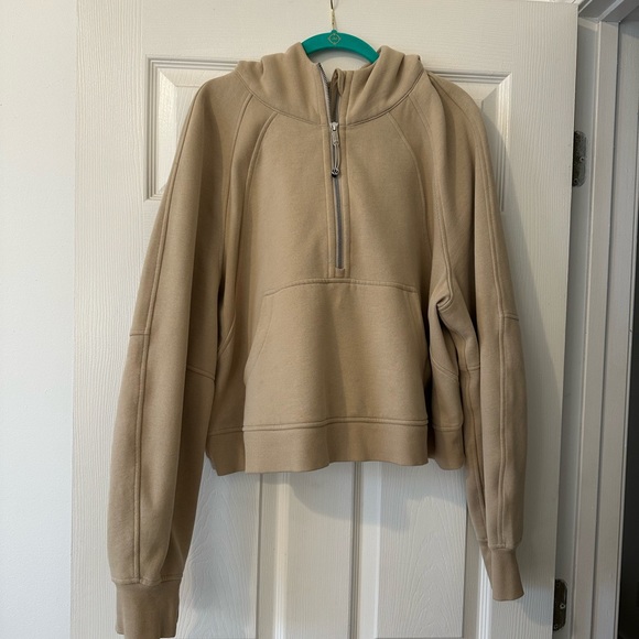 Lululemon Scuba Half Zip - color no longer sold!! Trench/Tan - worn maybe twice - Picture 2 of 4